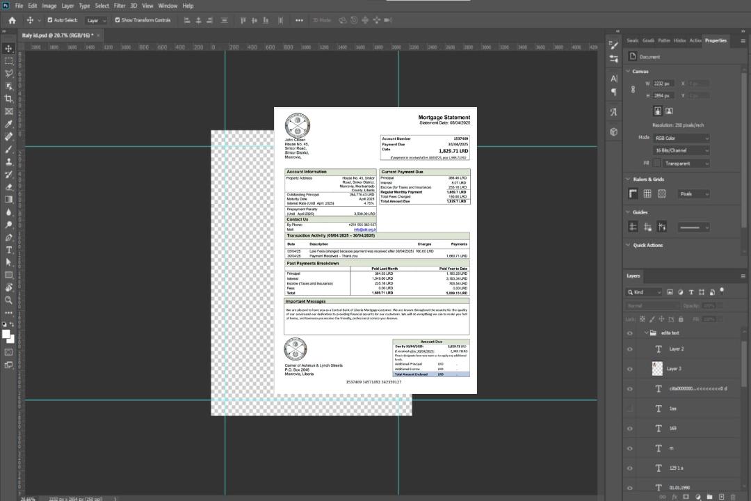 Modèle Word et PDF de relevé hypothécaire de la Banque centrale du Libéria du Libéria template Modèle Word et PDF de relevé hypothécaire de la Banque centrale du Libéria du Libéria template